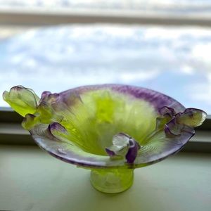 Daum Crystal Large Iris Bowl